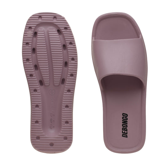 Sleek Lavender Square-Toe Sliders for Women