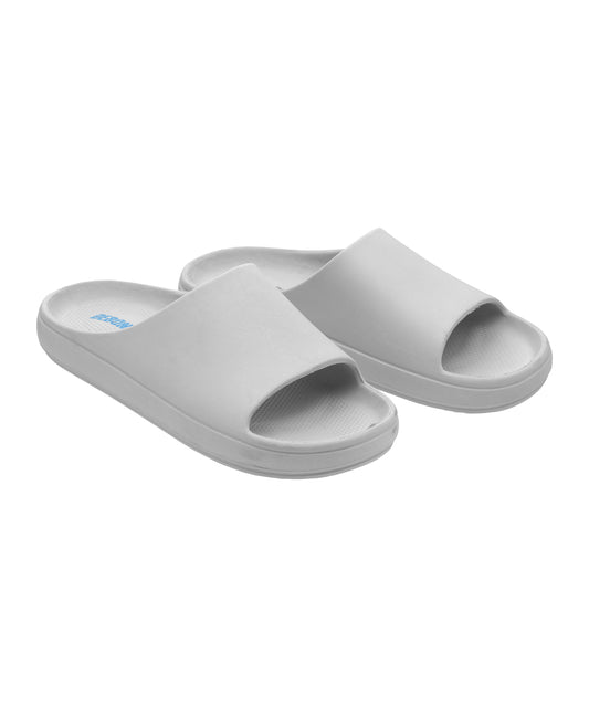 Luxe Light Grey Slide Sandals