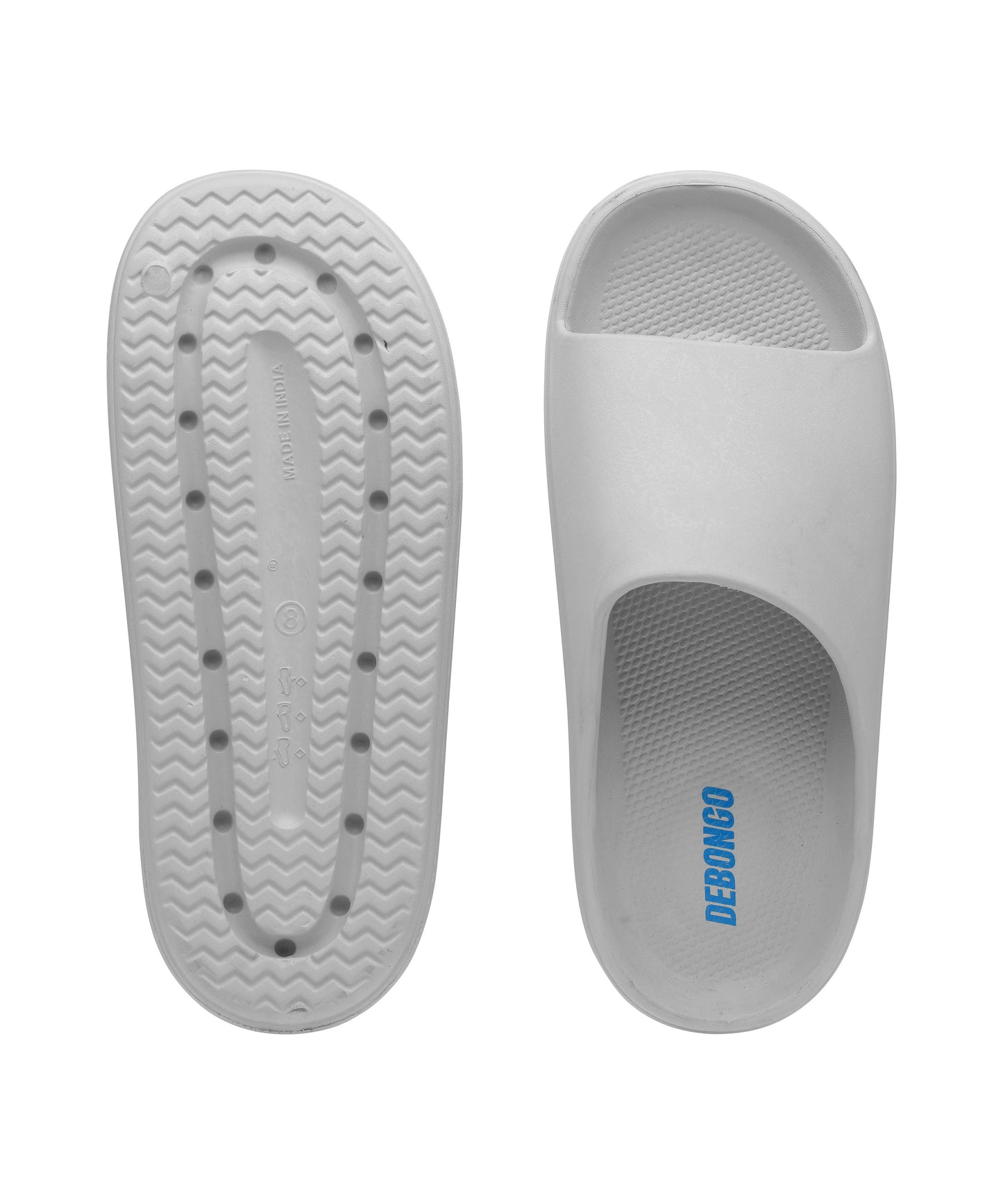 Luxe Light Grey Slide Sandals