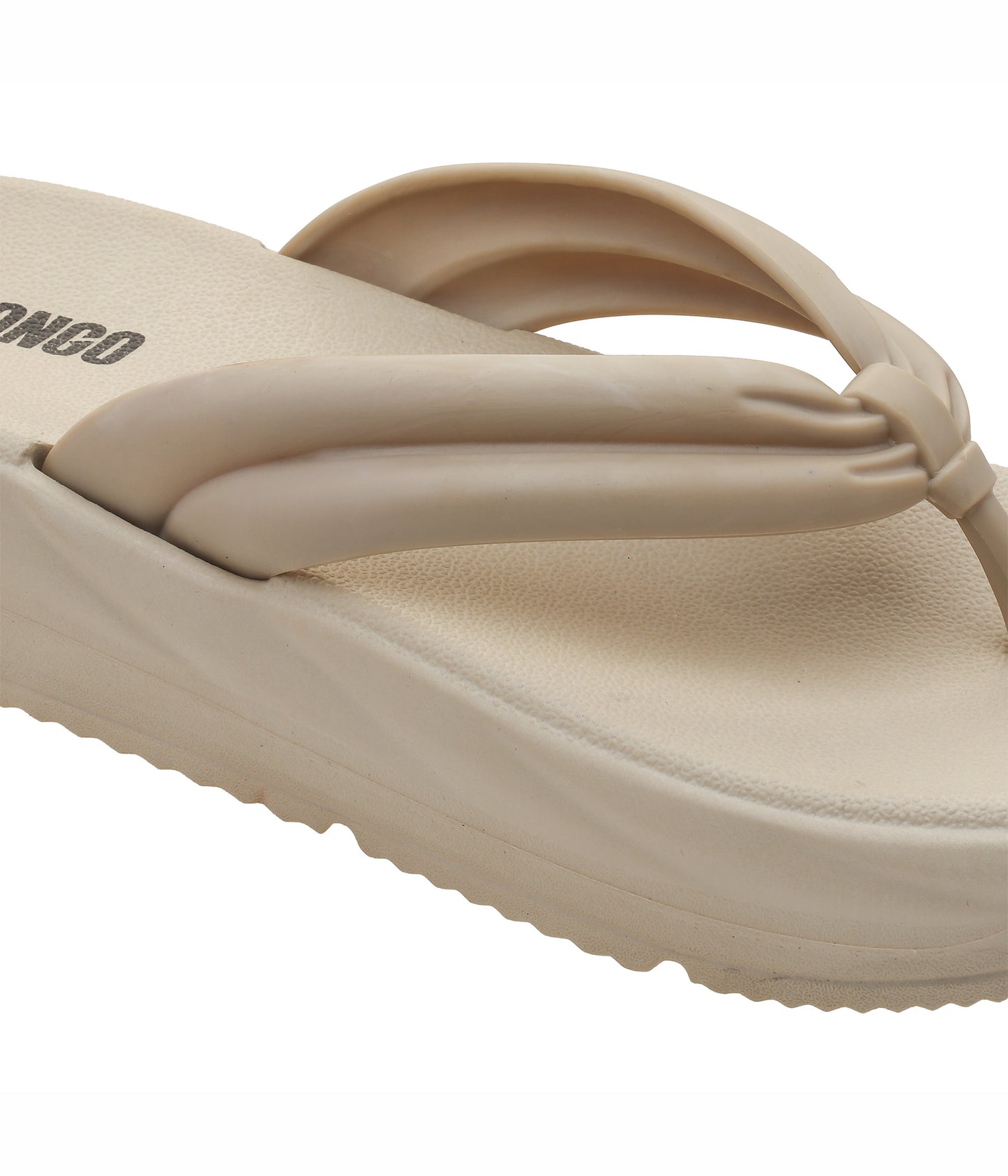 Fluffy Beige Thong Flip Flops for Women
