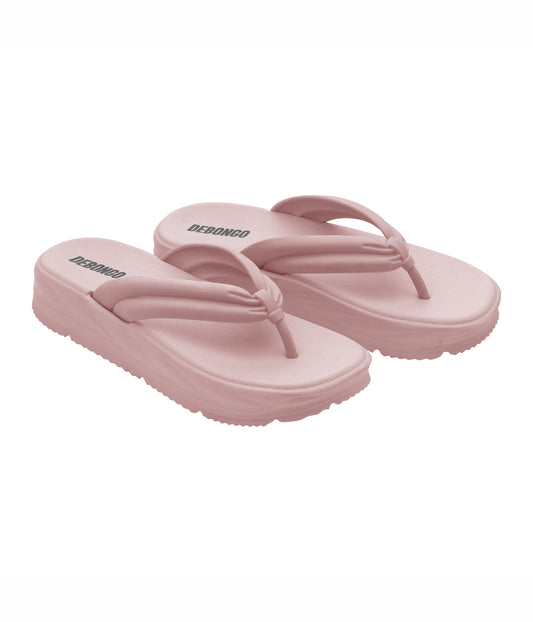 Fluffy Light Pink Thong Flip Flops for Women