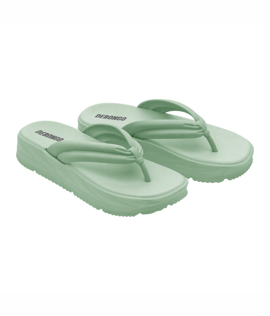 Fluffy Mint green Thong Flip Flops for Women