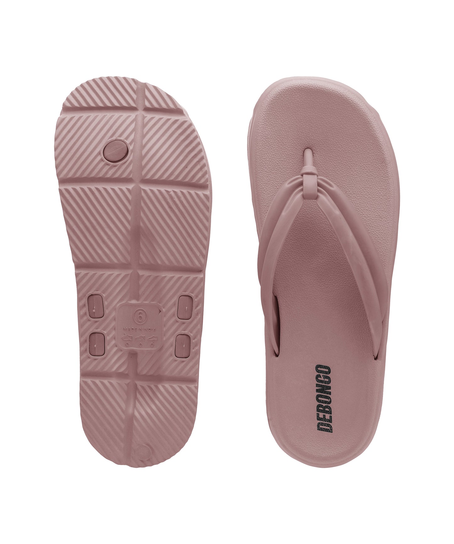 Fluffy Nude Pink Thong Flip Flops for Women
