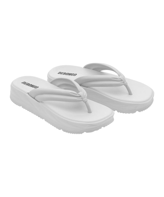 Fluffy Off White Thong Flip Flops for Women