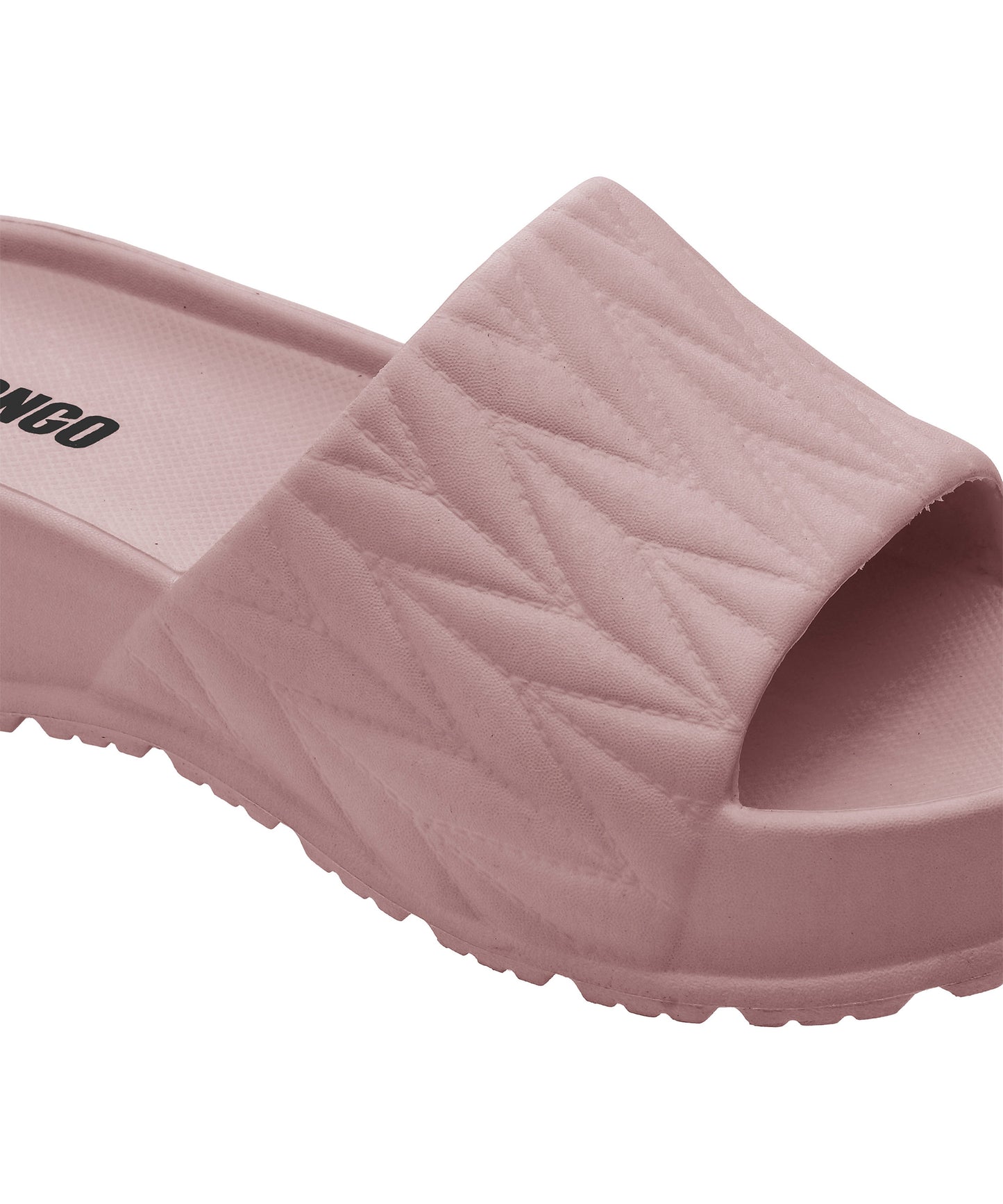 Textured Nude Pink Square-Toe Sliders for Women