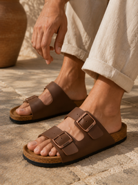 Debongo Men’s Genuine Leather Sandals | Cork Sole Comfort Footwear | Sizes 6–10