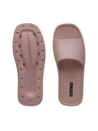 Sleek Pink Square-Toe Sliders for Women