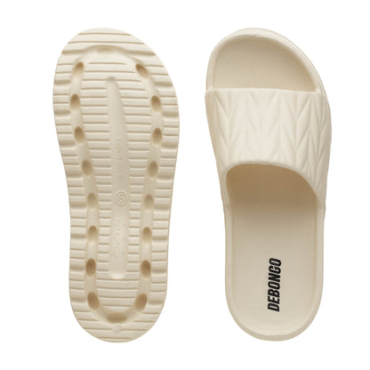Textured Cream Sliders for Women