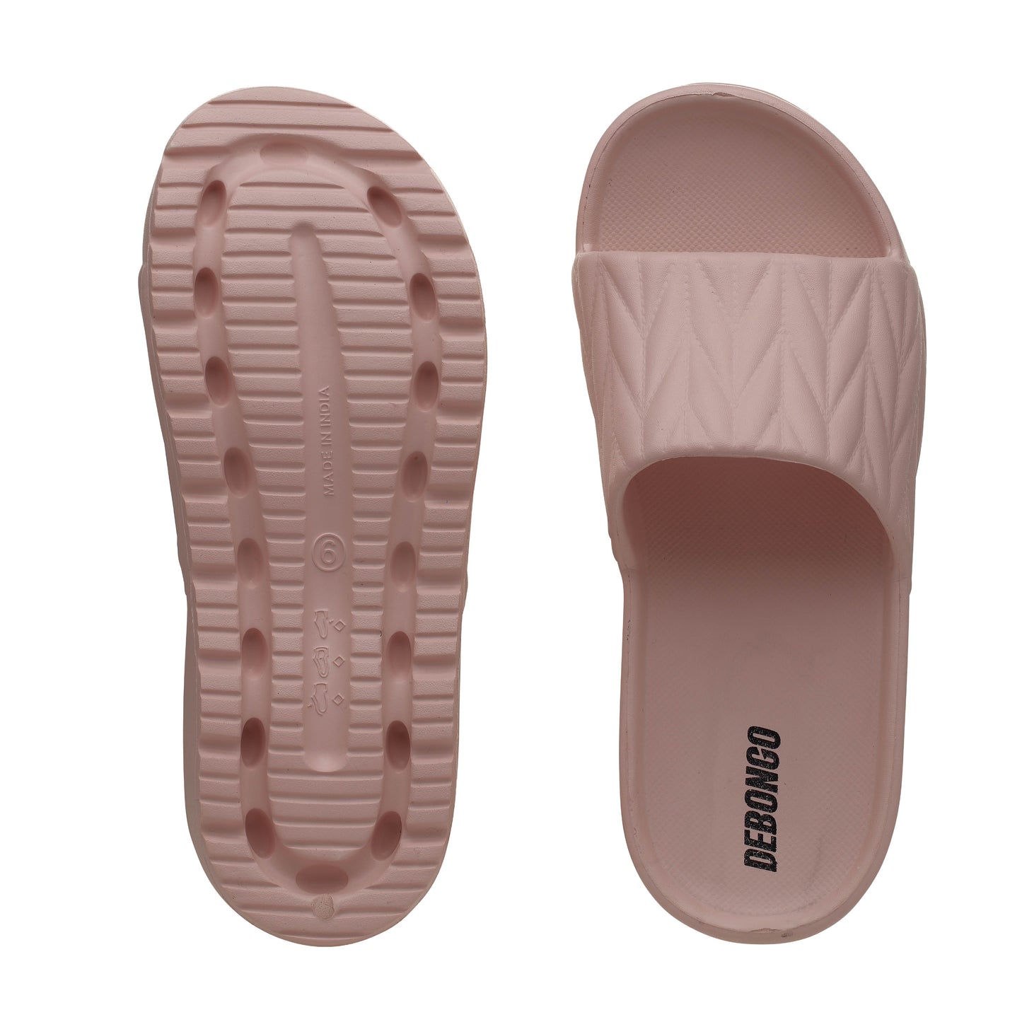 Textured Pink Sliders for Women