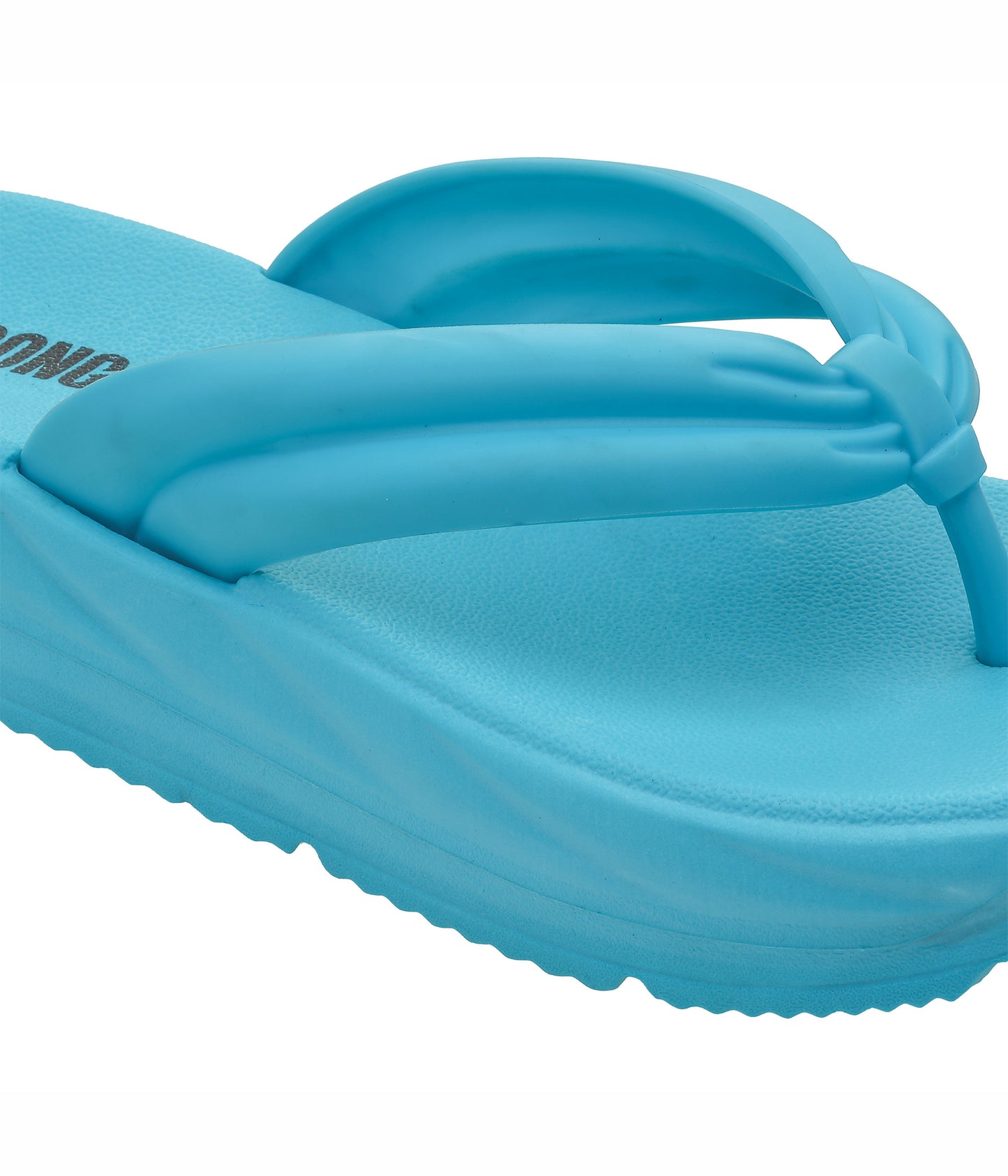 Fluffy Aqua Blue Thong Flip Flops for Women