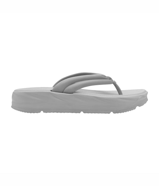 Fluffy Grey Thong Flip Flops for Women