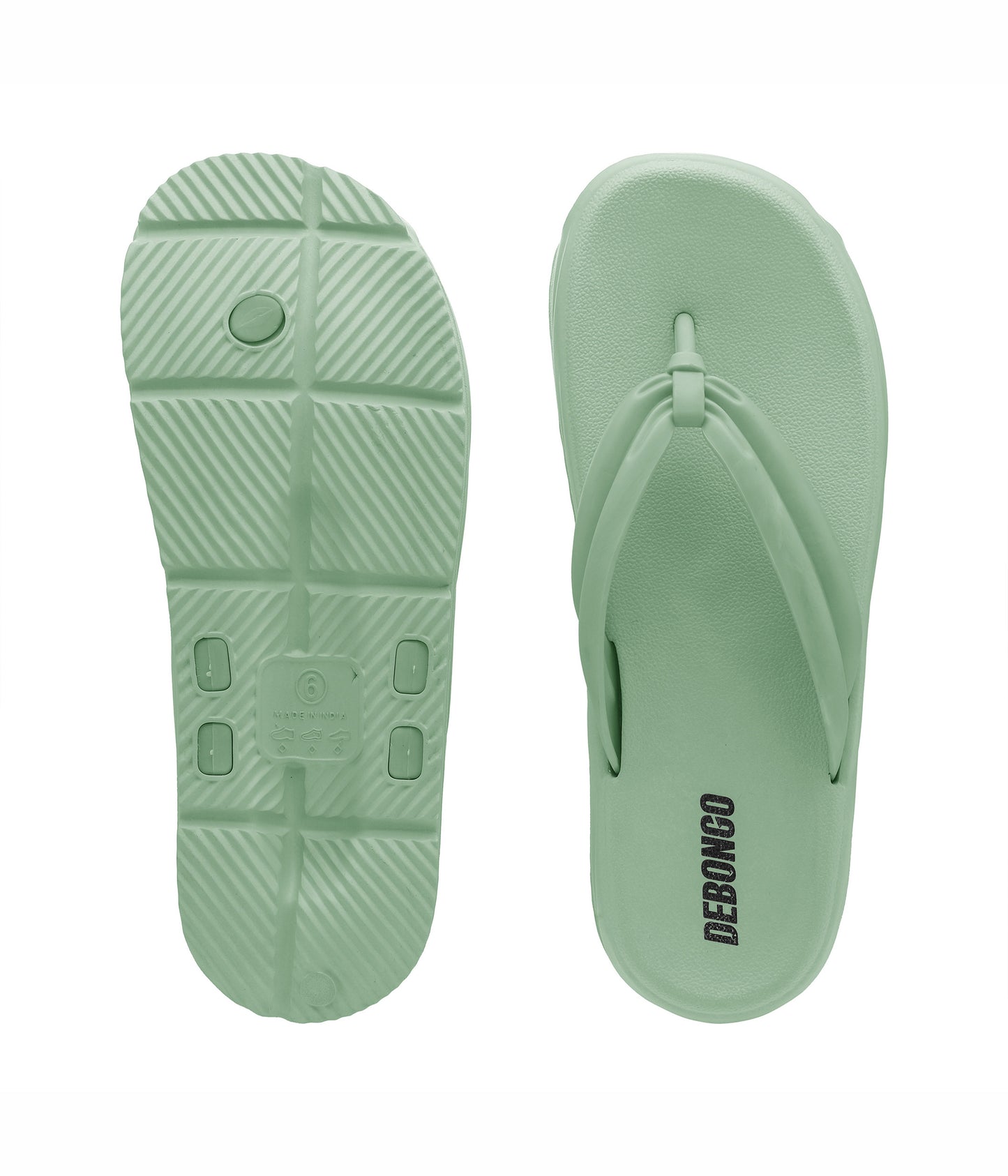Fluffy Mint green Thong Flip Flops for Women