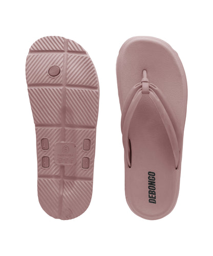 Fluffy Nude Pink Thong Flip Flops for Women