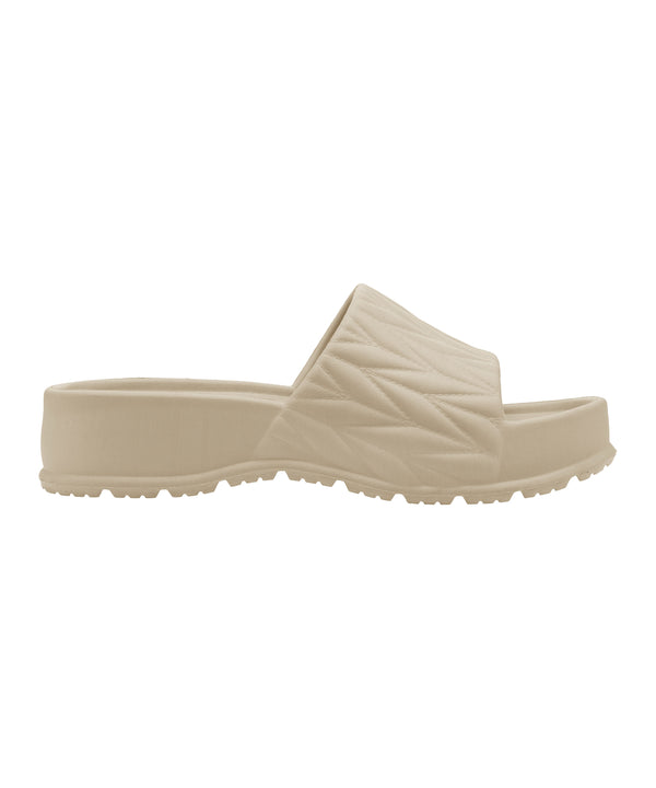 Textured Beige Sliders for Women