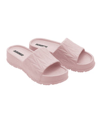 Textured Light Pink Sliders for Women