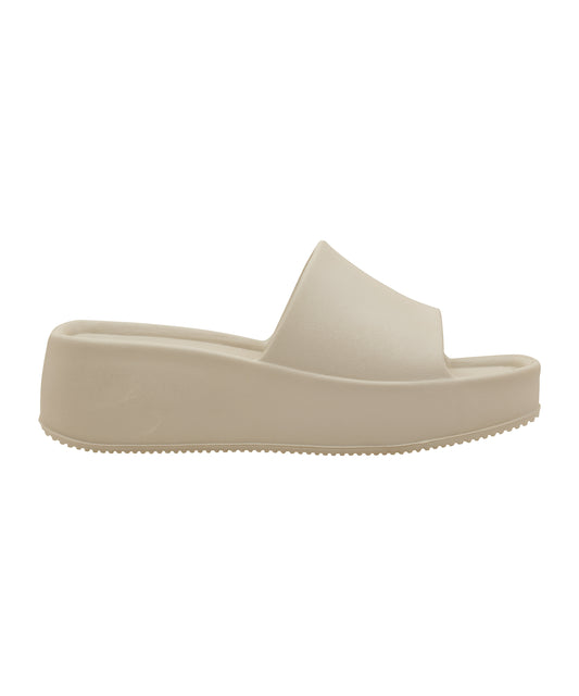 Sleek Beige Square-Toe Sliders for Women
