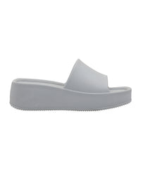 Sleek Light Grey Square-Toe Sliders for Women