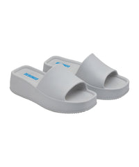 Sleek Light Grey Square-Toe Sliders for Women