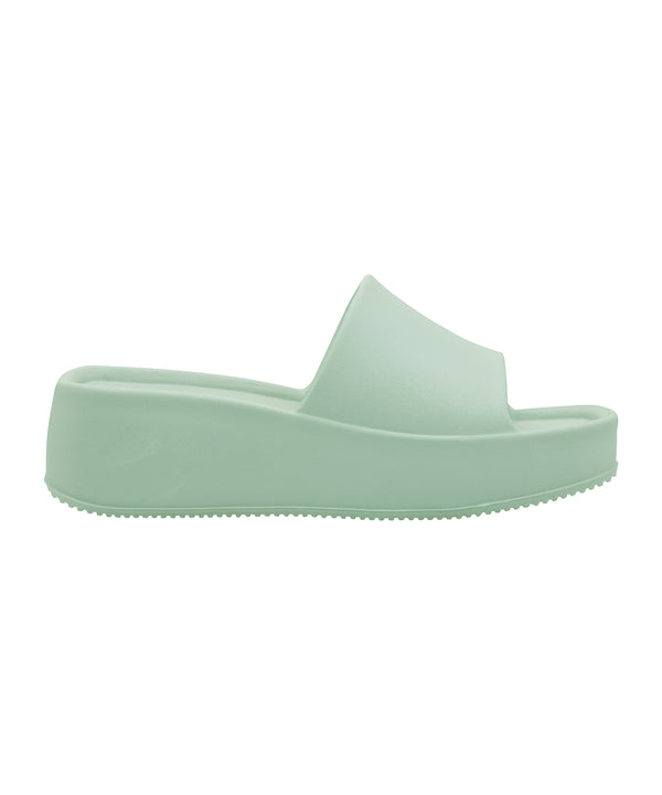 Sleek Mint Green Square-Toe Sliders for Women