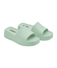 Sleek Mint Green Square-Toe Sliders for Women