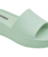 Sleek Mint Green Square-Toe Sliders for Women
