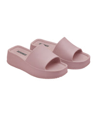Sleek Nude Pink Square-Toe Sliders for Women