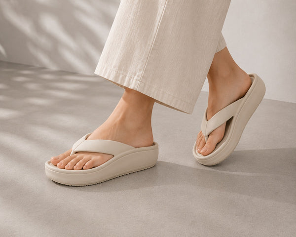 Stellar Cream Thong Flip Flops
